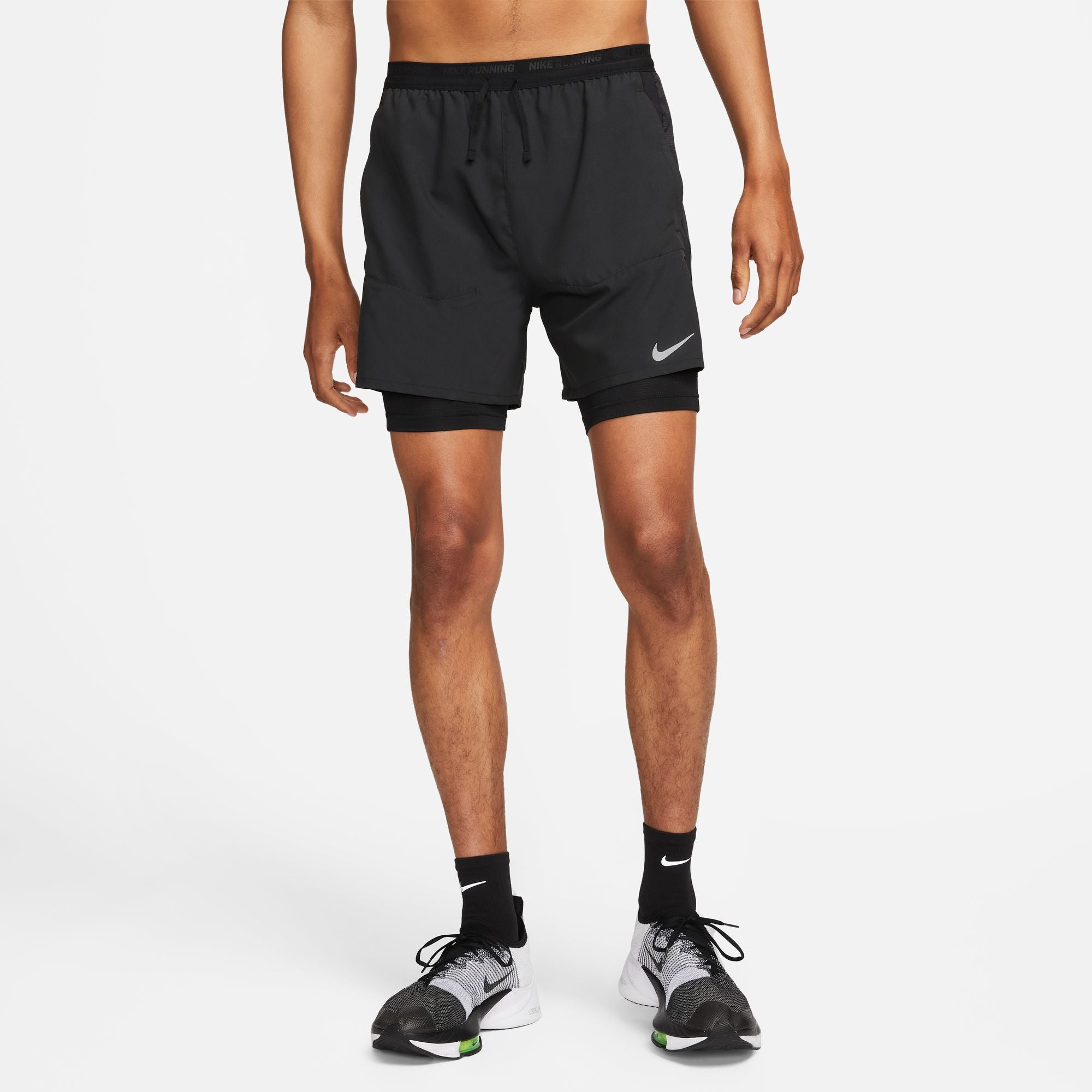 Nike Dri-Fit Stride 5 inch Hybrid Short Men's - Black/Black/Reflective Silver