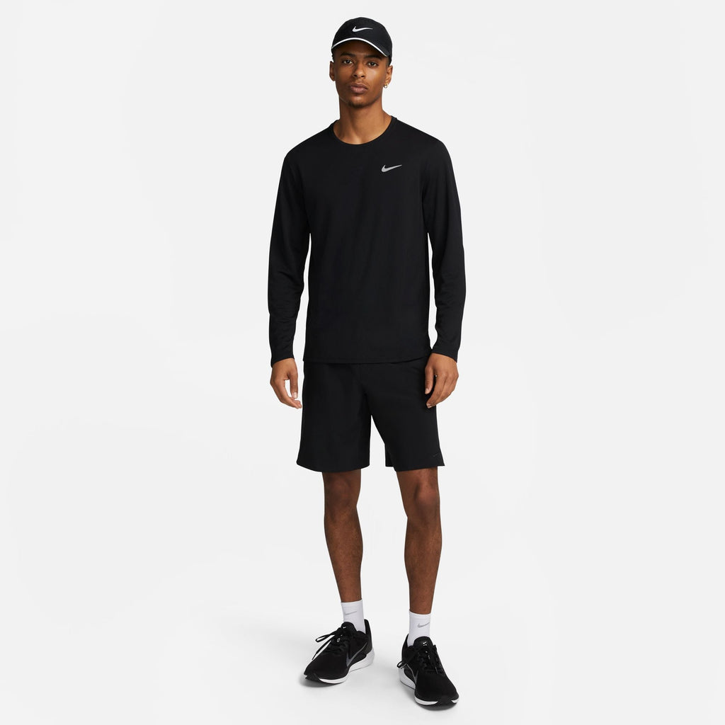 Nike Miler Men's Dri-FIT UV Long-Sleeve Running Top - Black/Black