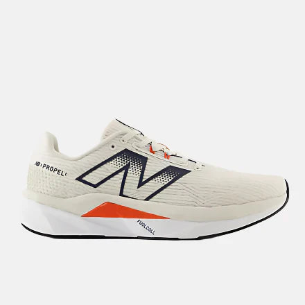 New Balance FuelCell Propel v5 Men's - Linen/NB Navy and Neo Flame