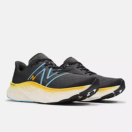 New Balance Fresh Foam X More V4 Men's - Black/coastal blue and ginger lemon